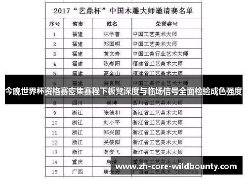 今晚世界杯资格赛密集赛程下板凳深度与临场信号全面检验成色强度